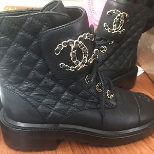 Chanel combat boots